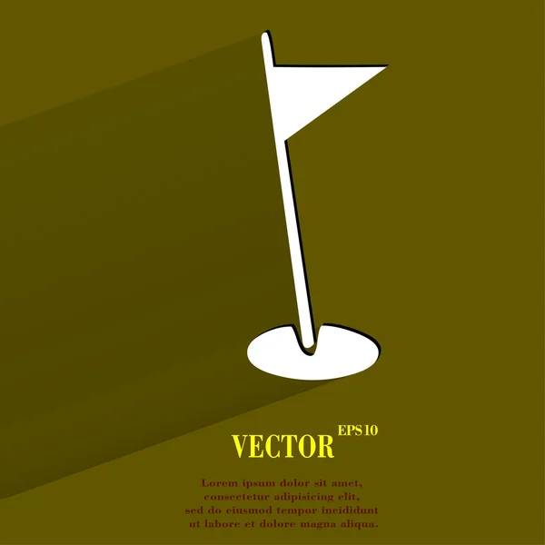 Golfvlag. Flat moderne web knop met lange schaduw en ruimte voor uw tekst. — Stockvector