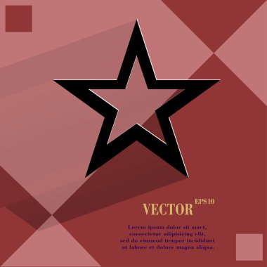 düz geometrik bir arka plan üzerinde yıldız web simgesi 