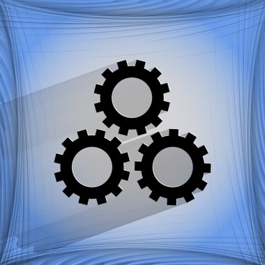 Ayarlar web simgesi düz geometrik bir arka plan üzerinde kayıt 