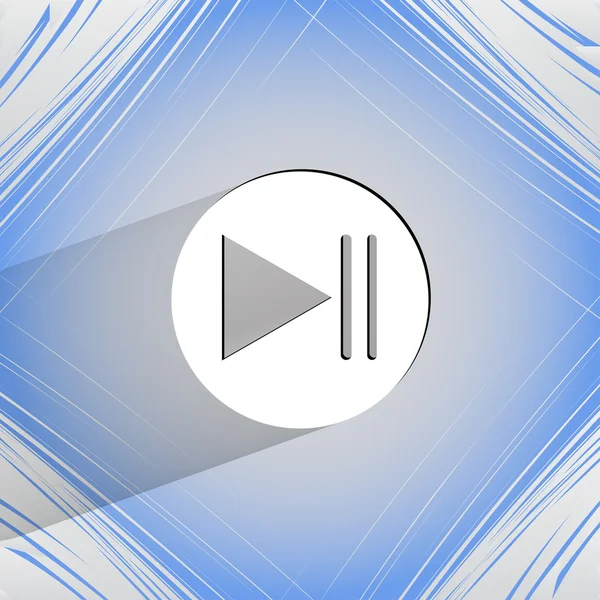Jouer icône web bouton sur un fond abstrait géométrique plat — Image vectorielle