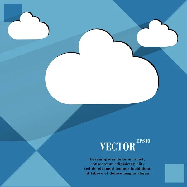 Cloud télécharger application web icône sur un fond abstrait géométrique plat — Image vectorielle