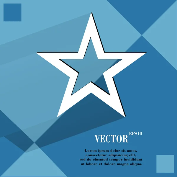 Icône web étoile, sur un fond abstrait géométrique plat — Image vectorielle