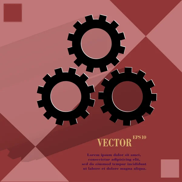 Beállítás jel web ikon egy lapos geometriai absztrakt háttér — Stock Vector