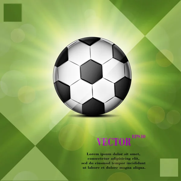 Ícone de teia de bola de futebol em um plano geométrico abstrato fundo — Vetor de Stock