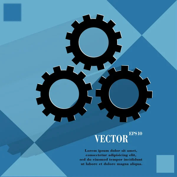 Beállítás jel web ikon egy lapos geometriai absztrakt háttér — Stock Vector