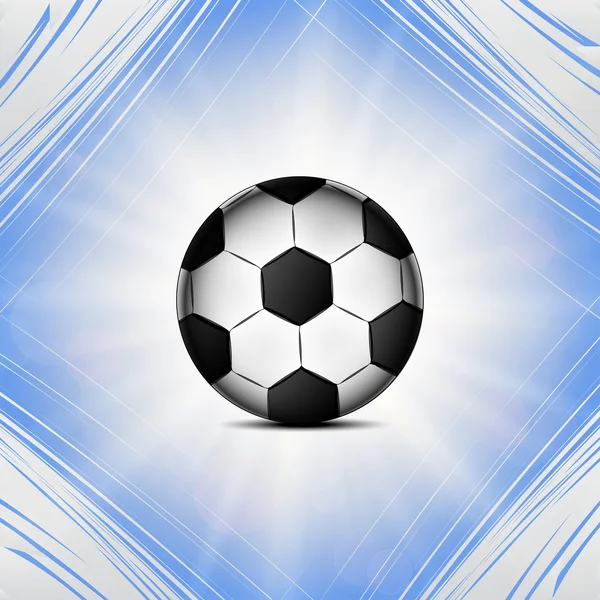 Иконка футбольного мяча на плоском геометрическом абстрактном фоне — стоковый вектор