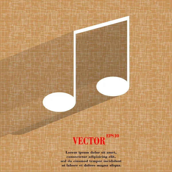 Elementele muzicale notează pictograma web pe un fundal abstract geometric plat — Vector de stoc