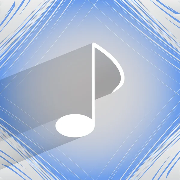 Müzik öğelerini notları web simgesi düz geometrik bir arka plan üzerinde — Stok Vektör