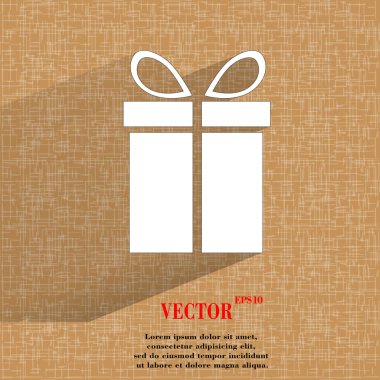 icona di web regalo su un piano geometrico astratto평면 기하학적 추상 배경 선물 웹 아이콘 