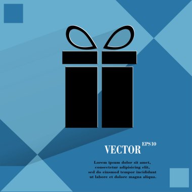 icona di web regalo su un piano geometrico astratto평면 기하학적 추상 배경 선물 웹 아이콘 