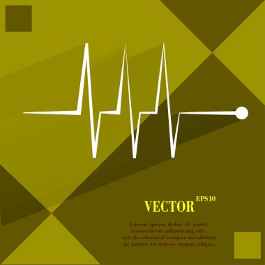 Kalp ritmi. düz geometrik bir arka plan düz modern web düğmesine 