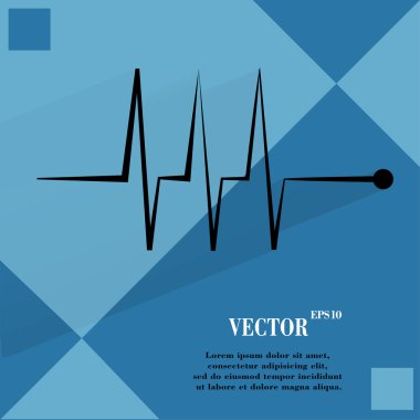 Kalp ritmi. düz geometrik bir arka plan düz modern web düğmesine 