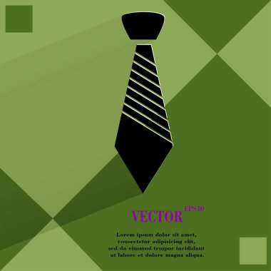 hipster kravat. düz geometrik bir arka plan düz modern web düğmesine 
