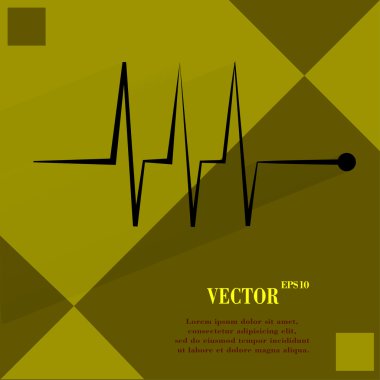 Kalp ritmi. düz geometrik bir arka plan düz modern web düğmesine 