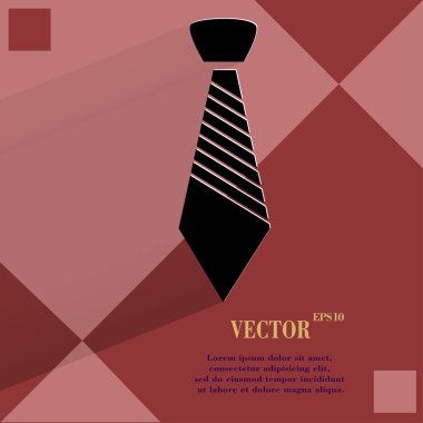 hipster kravat. düz geometrik bir arka plan düz modern web düğmesine 