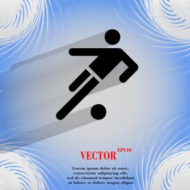 futbol oyuncusu. düz geometrik bir arka plan düz modern web düğmesine 