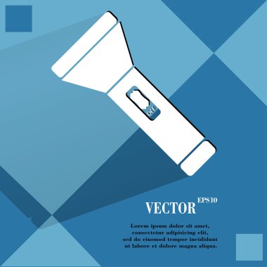 el feneri. düz geometrik bir arka plan düz modern web düğmesine 