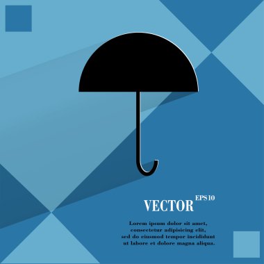 şemsiye. düz geometrik bir arka plan düz modern web düğmesine 