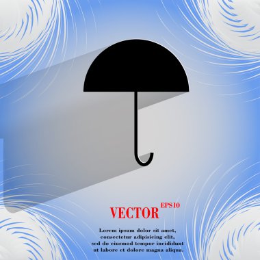 şemsiye. düz geometrik bir arka plan düz modern web düğmesine 