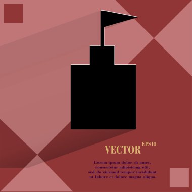 Kule. düz geometrik bir arka plan üzerinde düz modern web tasarım 