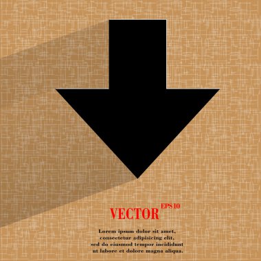 aşağı ok. düz geometrik bir arka plan üzerinde düz modern web tasarım 