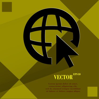 Küre. düz geometrik bir arka plan üzerinde düz modern web tasarım 