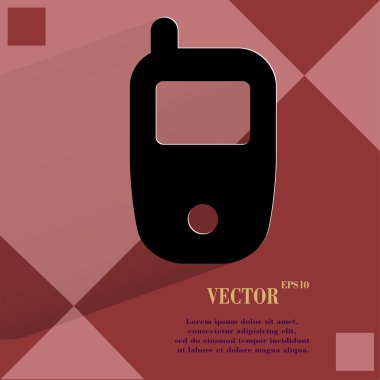 hareket eden telefon. düz geometrik bir arka plan üzerinde düz modern web tasarım