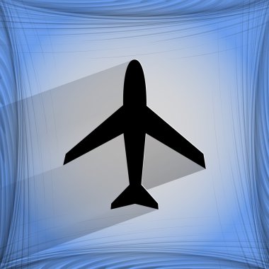 Uçak. Düz geometrik soyut bir arkaplan üzerinde düz modern web tasarımı 