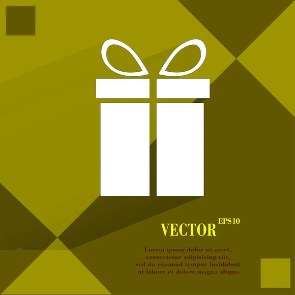 Icona di web regalo su un piano geometrico astratto평면 기하학적 추상 배경 선물 웹 아이콘 — Stockvector