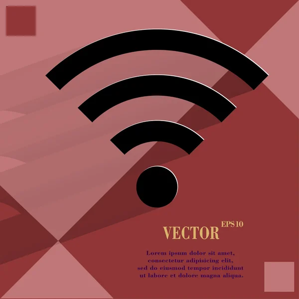 Wi-fi. ploché moderní web tlačítko s dlouhý stín a prostor pro váš text — Stockový vektor