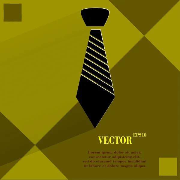 Cravatta da hipster. Piatto pulsante web moderno su uno sfondo piatto geometrico astratto — Vettoriale Stock