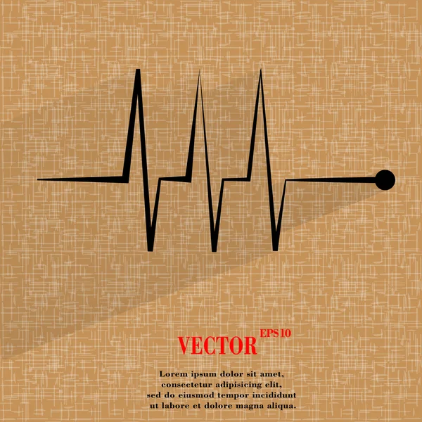 Kalp ritmi. düz geometrik bir arka plan düz modern web düğmesine 