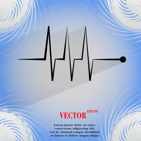Rythme cardiaque. Bouton web moderne plat sur un fond abstrait géométrique plat — Image vectorielle