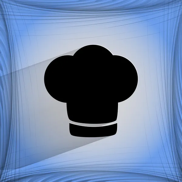 Gorra de chef. Cocinar. Botón web moderno plano sobre un fondo abstracto geométrico plano — Archivo Imágenes Vectoriales