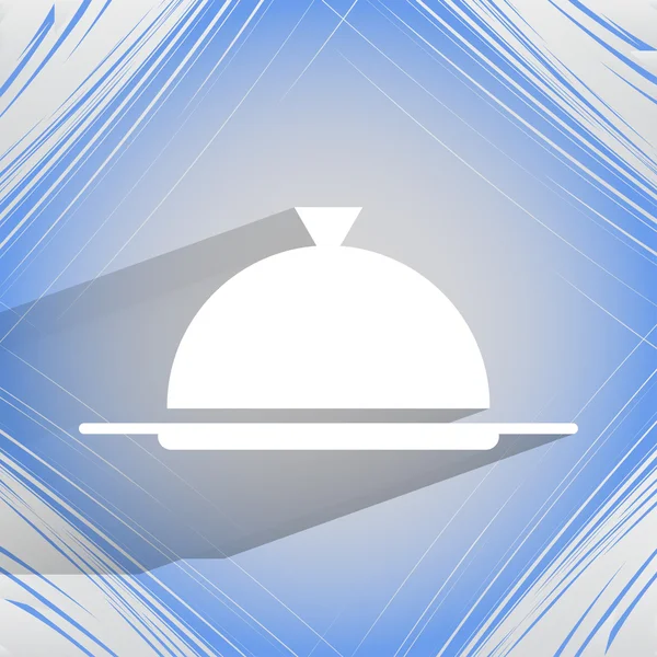 Εστιατόριο cloche. επίπεδη σύγχρονες της ιστοσελίδα buttonon μια επίπεδη γεωμετρικά abstract ιστορικό — Διανυσματικό Αρχείο