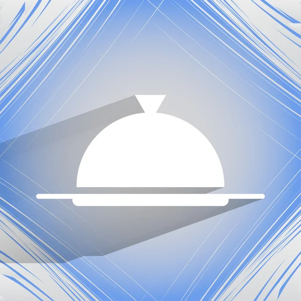 Restaurant cloche. Bouton web plat moderne sur un fond abstrait géométrique plat — Image vectorielle