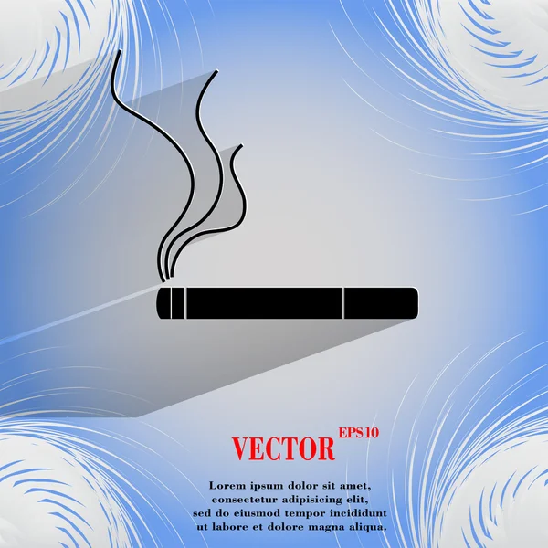 Panneau fumeur. cigarette. Bouton web moderne plat sur un fond abstrait géométrique plat — Image vectorielle