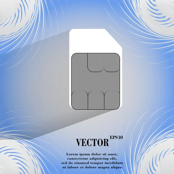SIM-kaart. platte moderne web knop op een plat geometrische abstracte achtergrond — Stockvector
