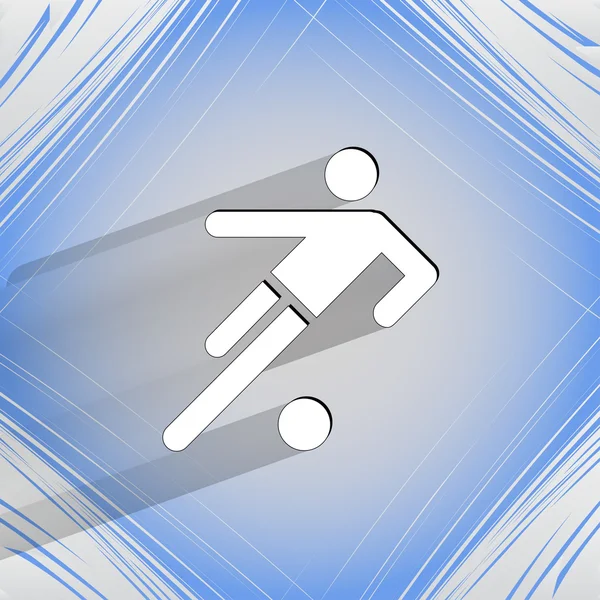 Fußballspieler. flache moderne Web-Taste auf einem flachen geometrischen abstrakten Hintergrund — Stockvektor