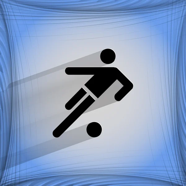 フットボール選手。平らな幾何学的な抽象的な背景のフラットな近代的な web ボタン — ストックベクタ