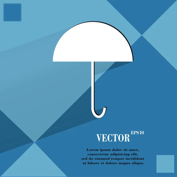 Ombrello. Piatto pulsante web moderno su uno sfondo piatto geometrico astratto — Vettoriale Stock