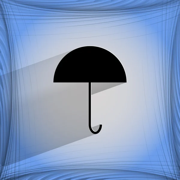 Guarda-chuva. Tecla web moderna plana sobre um fundo abstrato geométrico plano — Vetor de Stock