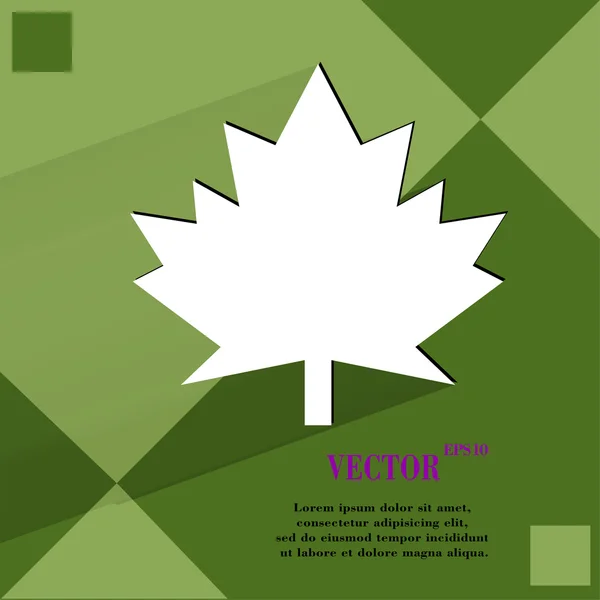 カエデの葉。平らな幾何学的な抽象的な背景上のフラットな近代的な web デザイン — ストックベクタ