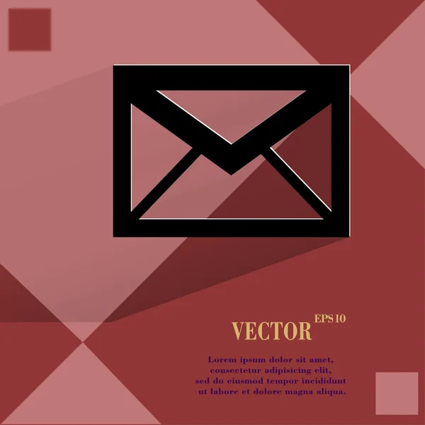 Correo. sobre. Diseño web moderno plano sobre un fondo abstracto geométrico plano — Vector de stock