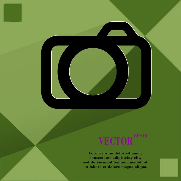 Kamera. platt modern webbdesign på en platt geometriskt abstrakt bakgrund — Stock vektor