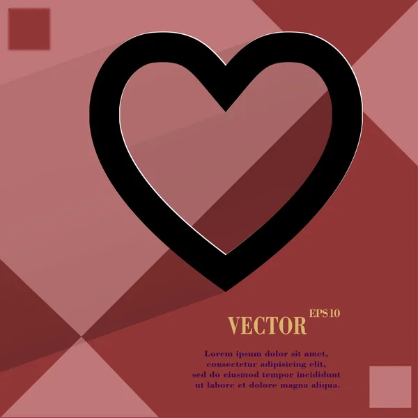 Herz. flaches modernes Webdesign auf einem flachen geometrischen abstrakten Hintergrund — Stockvektor
