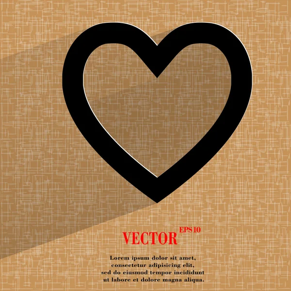 Coração. Plano moderno web design em um plano geométrico abstrato fundo — Vetor de Stock