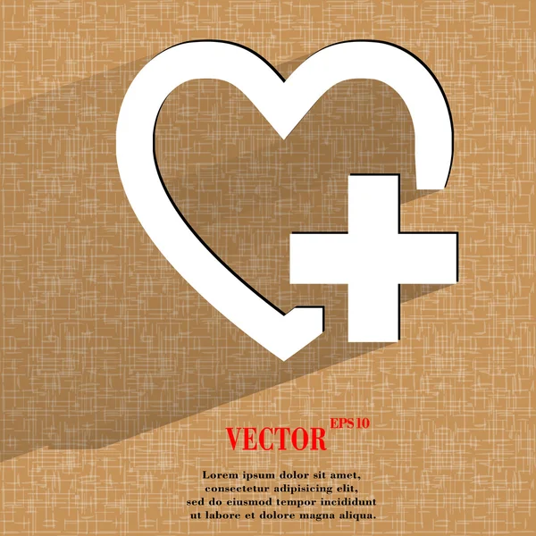 Cuore. Piatto web design moderno su uno sfondo piatto geometrico astratto — Vettoriale Stock