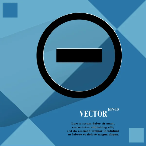Minus. Flat modern web design on a flat geometric abstract background — Stock Vector