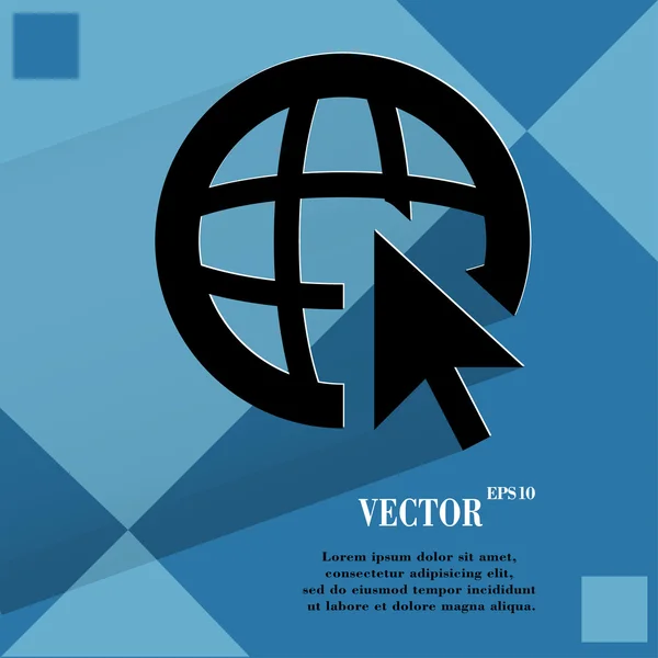 Globe. Flat modern web design on a flat geometric abstract background — Stock Vector